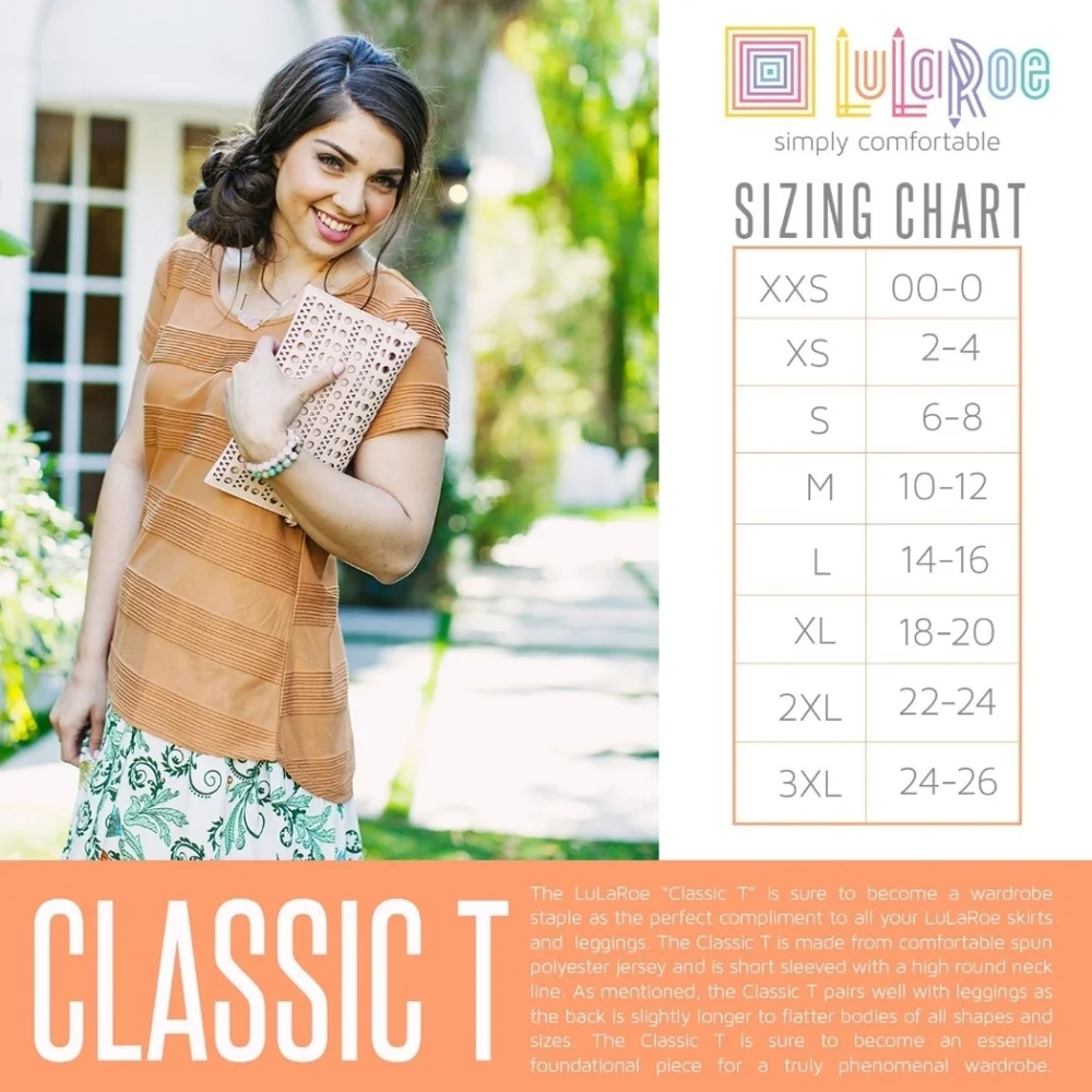 NWT LuLaRoe S Art Deco Geometric Black Classic T Tee Top - Pretty Gift! - Picture 15 of 16